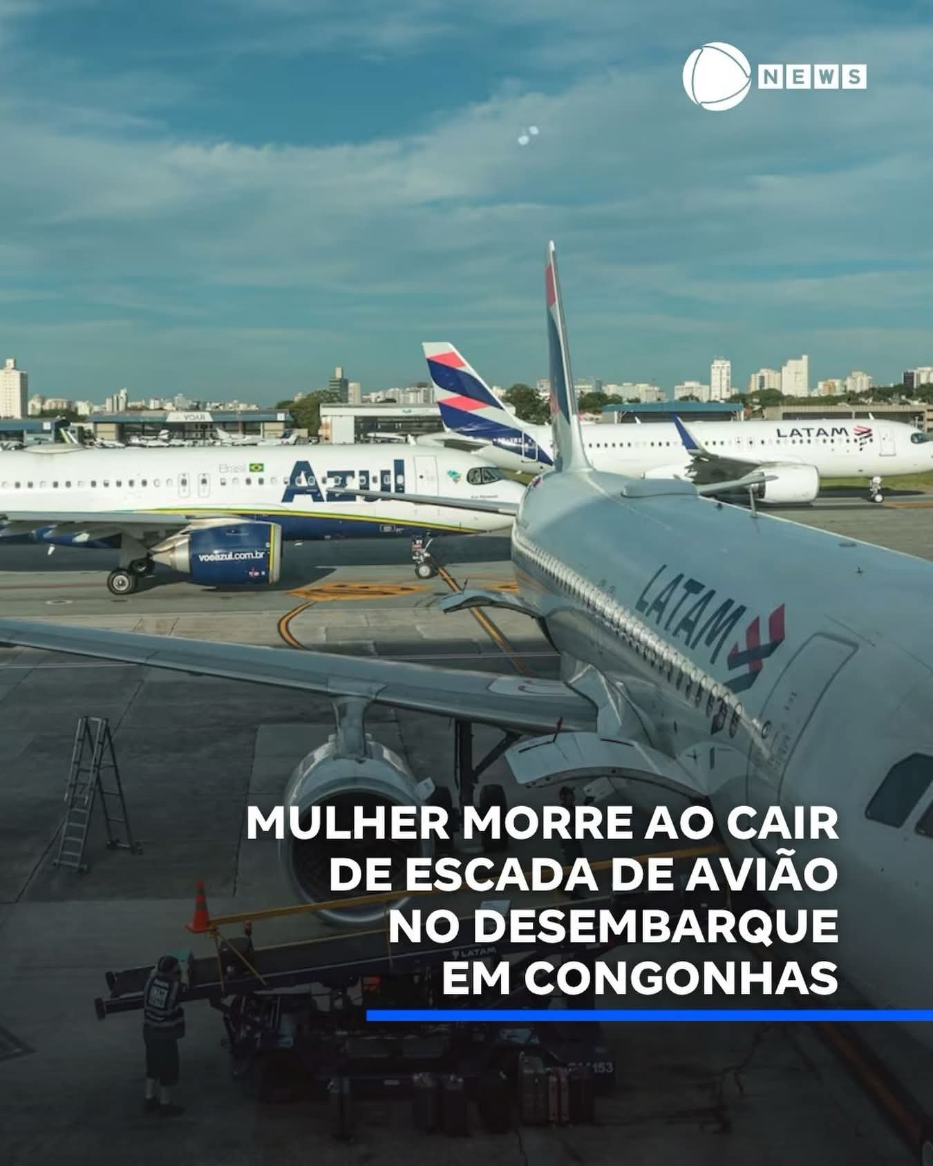 MULHER MORRE AO CAIR DE ESCADA DE AVIÃO NO DESEMBARQUE EM CONGONHAS