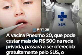 A vacina Pneumo 20, que pode custar mais de R$ 500 na rede privada, passará a ser oferecida gratuitamente pelo SUS, o imunizante ajuda a proteger contra doenças graves, como pneumonia e meningite A vacina Pneumo 20, que pode custar mais de R$ 500 na rede privada, passará a ser oferecida gratuitamente pelo SUS, o imunizante ajuda a proteger contra doenças graves, como pneumonia e meningite