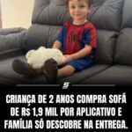 CRIANÇA DE 2 ANOS COMPRA SOFÁ DE R$ 1,9 MIL POR APLICATIVO E FAMÍLIA SÓ DESCOBRE NA ENTREGA. CRIANÇA DE 2 ANOS COMPRA SOFÁ DE R$ 1,9 MIL POR APLICATIVO E FAMÍLIA SÓ DESCOBRE NA ENTREGA.