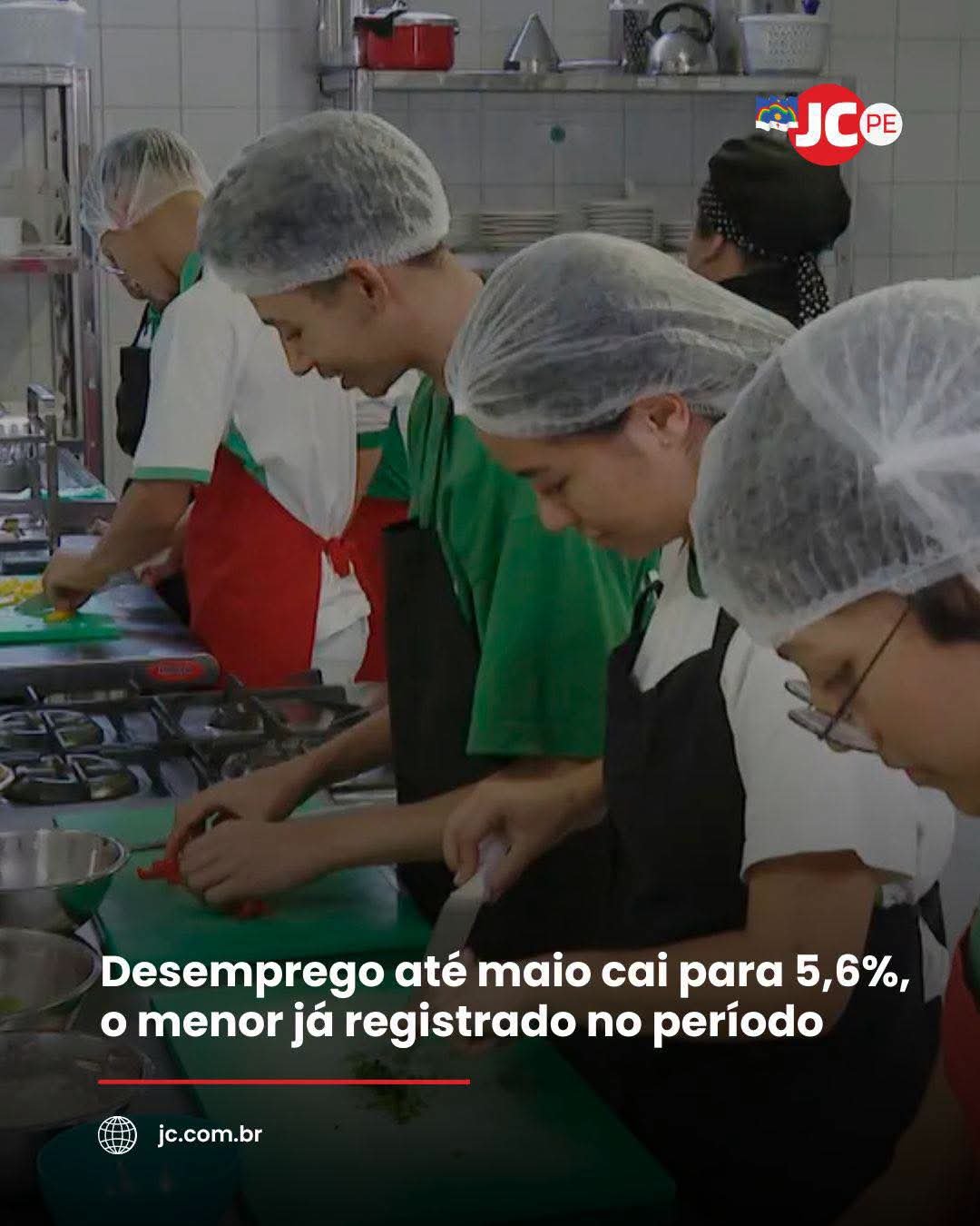 Desemprego até maio cai para 5,6%, o menor já registrado no período