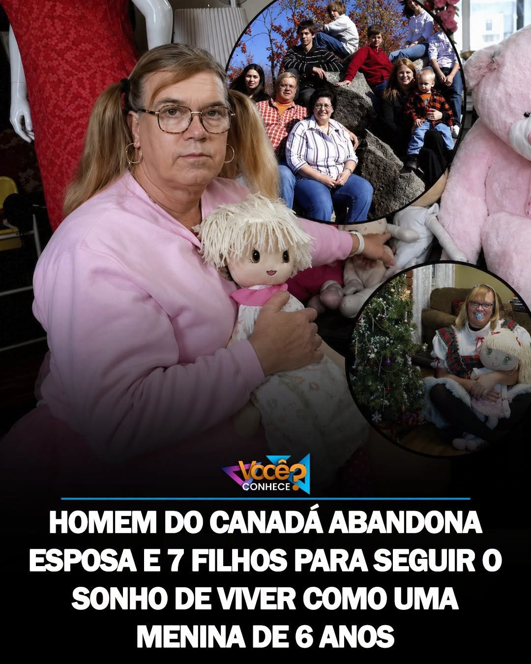 HOMEM DO CANADÁ ABANDONAESPOSA E 7 FILHOS PARA SEGUIR O SONHO DE VIVER COMO UMAMENINA DE 6 ANOS