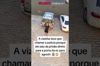 A vizinha teve que chamar a polícia porque ele saiu da prisão direto para a porta da ex para agredi-la