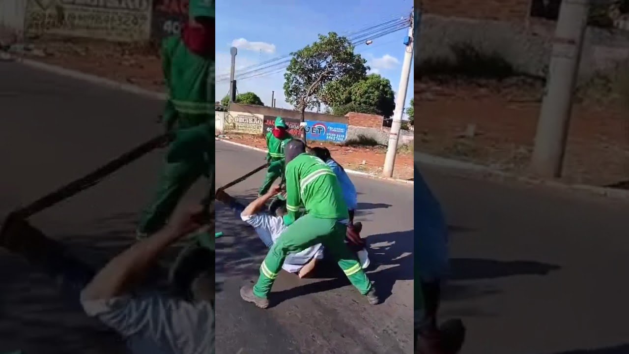Irritado com caminhão de lixo na frente de condomínio, homem agride coletores em Goiânia Irritado com caminhão de lixo na frente de condomínio, homem agride coletores em Goiânia
