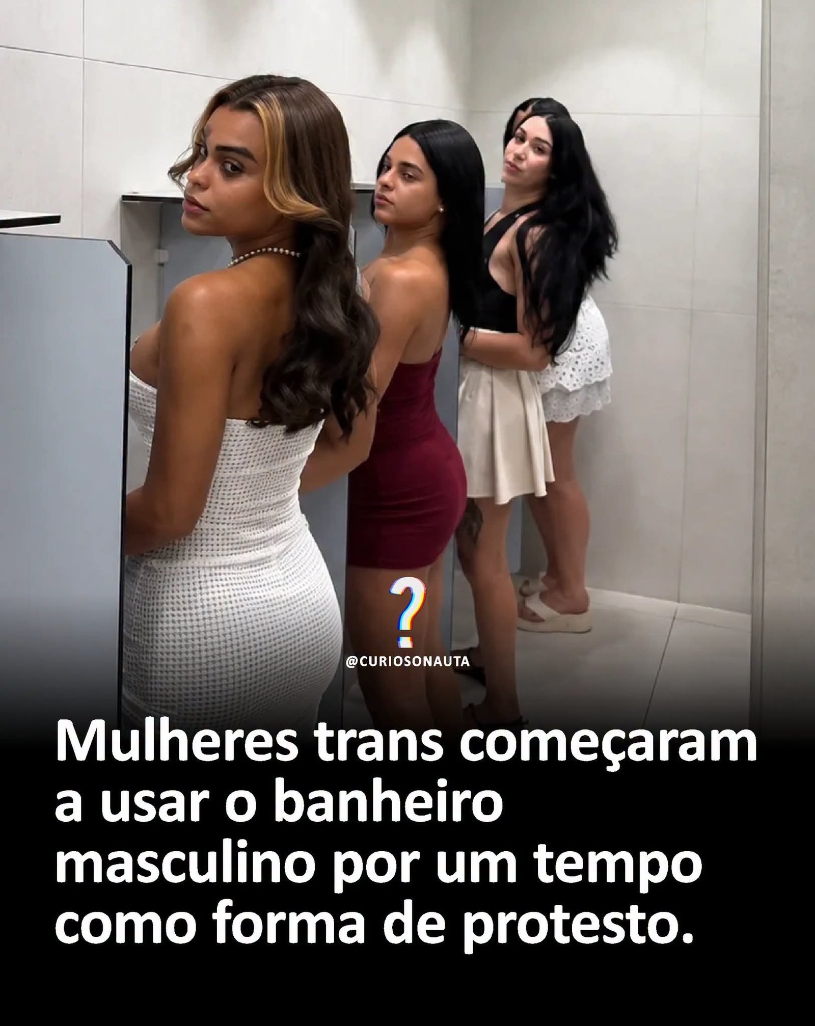 Mulheres trans começaram a usar o banheiro masculino por um tempo como forma de protesto. Mulheres trans começaram a usar o banheiro masculino por um tempo como forma de protesto.