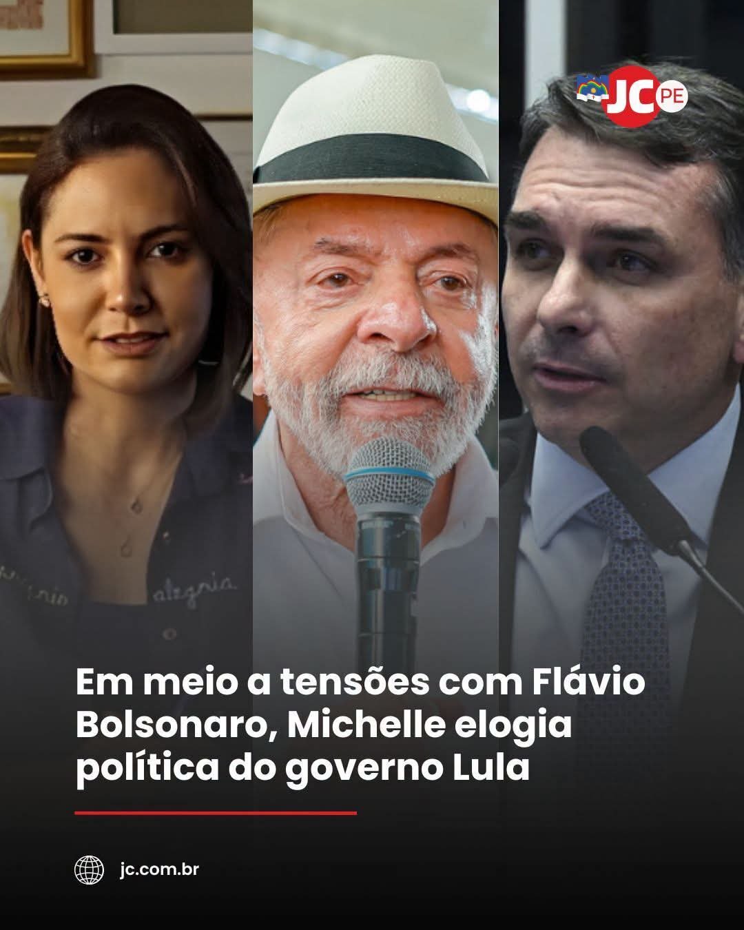 Em meio a tensões com Flávio Bolsonaro, Michelle elogia política do governo Lula