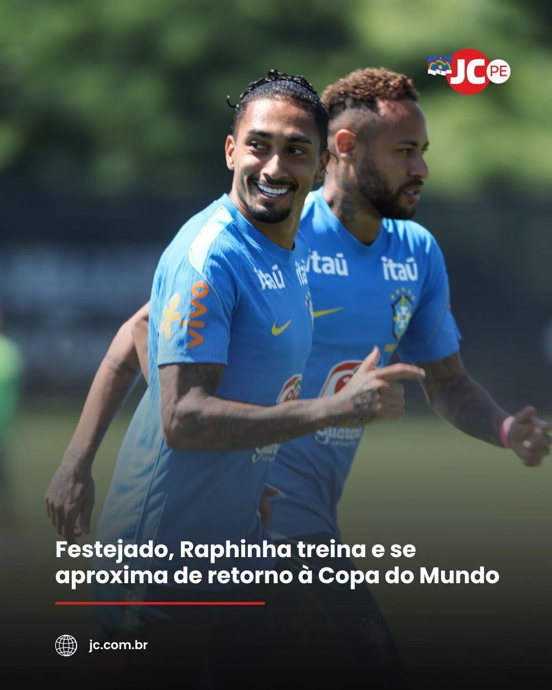 Festejado, Raphinha treina e se aproxima de retorno à Copa do Mundo