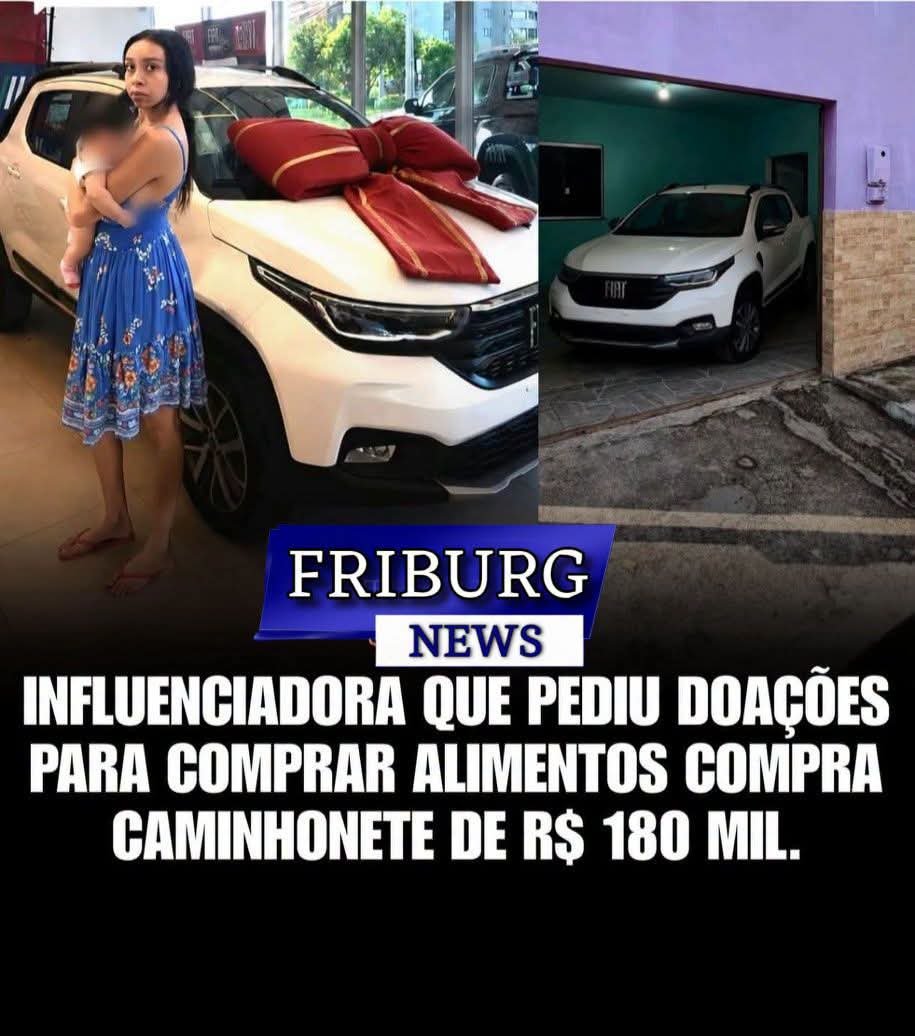 INFLUENCIADORA QUE PEDIU DOAÇÕES PARA COMPRAR ALIMENTOS COMPRA CAMINHONETE DE R$ 180 MIL