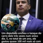 Um deputado encheu o tanque do carro dele três vezes num único dia. E, no total de um ano, ele gastou quase 100 mil reais só com combustível.