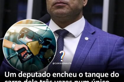 Um deputado encheu o tanque do carro dele três vezes num único dia. E, no total de um ano, ele gastou quase 100 mil reais só com combustível.
