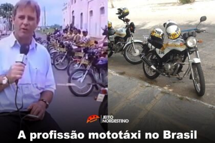A profissão mototáxi no Brasil surgiu no interior do Ceará em 1995, hoje está presente em mais de 2.900 municípios