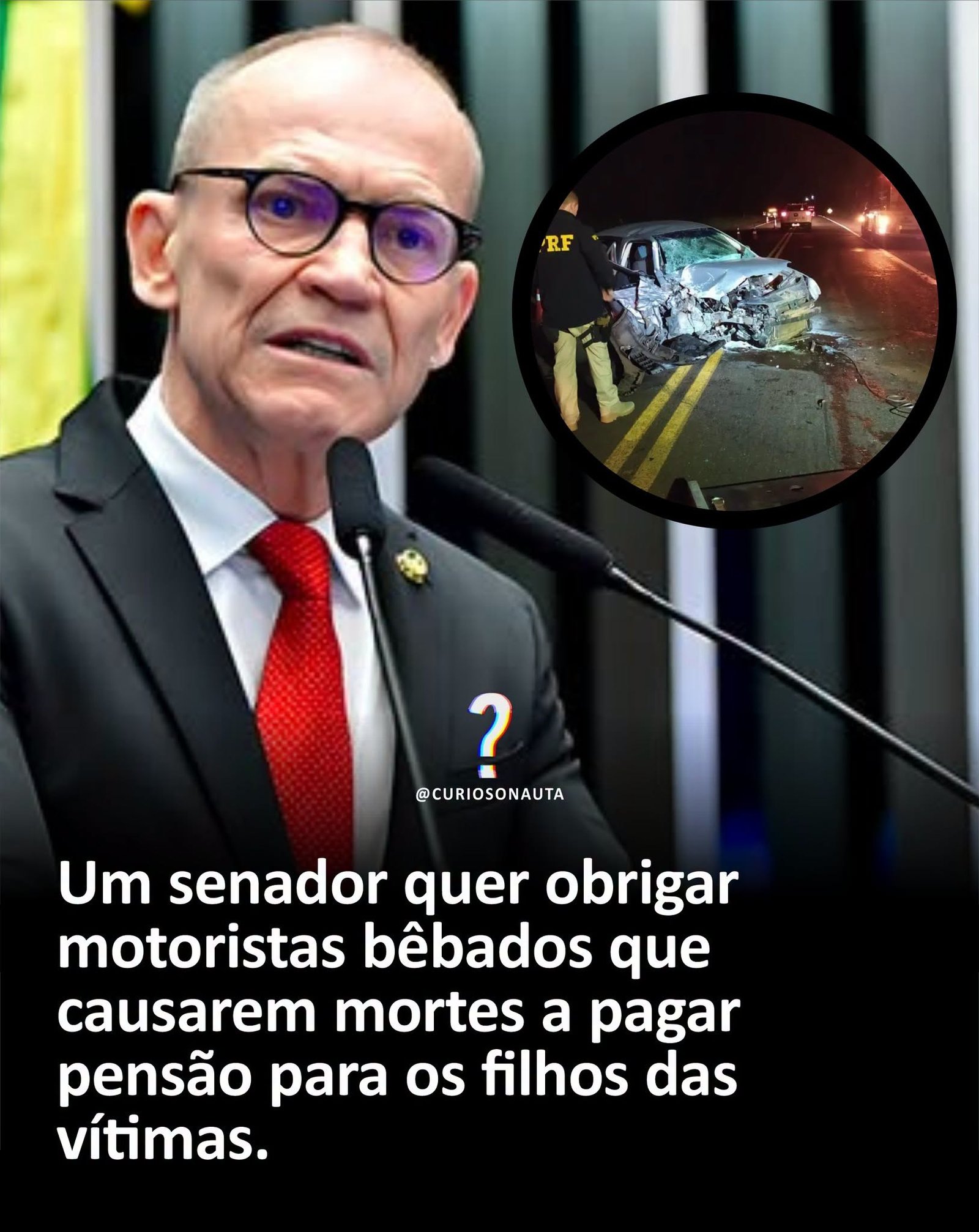 Um senador quer obrigar motoristas bêbados que causarem mortes a pagar pensão para os filhos das vítimas. Um senador quer obrigar motoristas bêbados que causarem mortes a pagar pensão para os filhos das vítimas.
