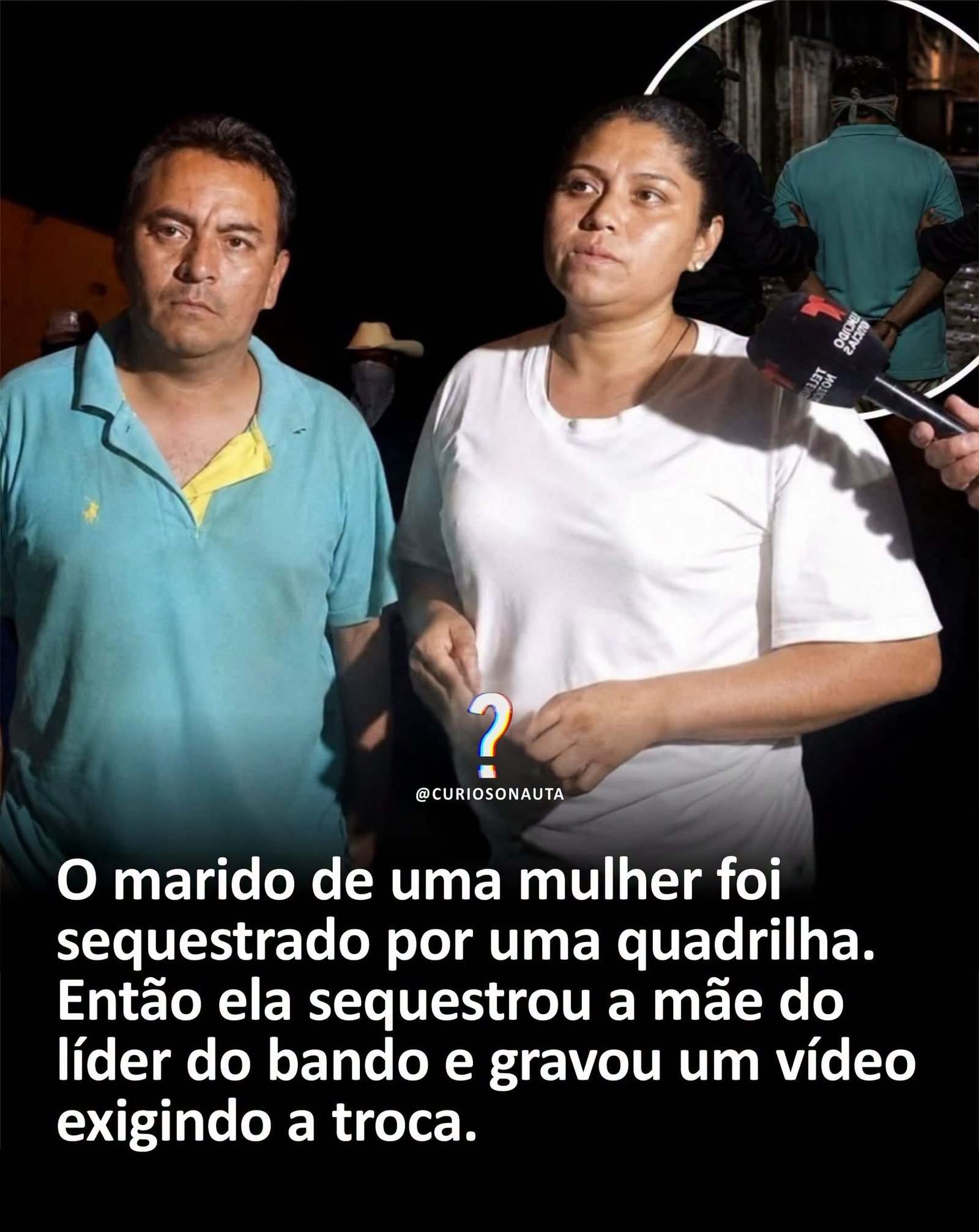 O marido de uma mulher foi sequestrado por uma quadrilha. Então ela sequestrou a mãe do líder do bando e gravou um vídeo exigindo a troca. O marido de uma mulher foi sequestrado por uma quadrilha. Então ela sequestrou a mãe do líder do bando e gravou um vídeo exigindo a troca.