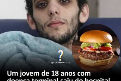 Um jovem de 18 anos com doença terminal saiu do hospital escondido para comer um hambúrguer e morreu logo depois de terminar. Um jovem de 18 anos com doença terminal saiu do hospital escondido para comer um hambúrguer e morreu logo depois de terminar.