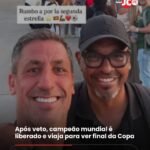 Após veto, campeão mundial é liberado e viaja para ver final da Copa Após veto, campeão mundial é liberado e viaja para ver final da Copa