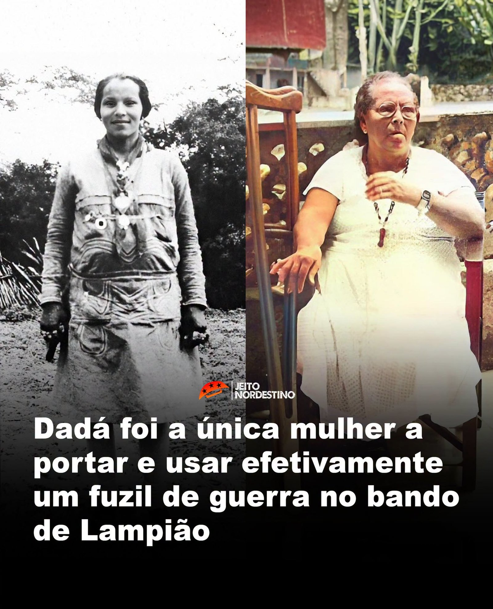 Dadá foi a única mulher a portar e usar efetivamente um fuzil de guerra no bando de Lampião