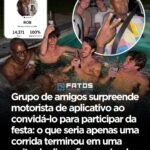 Grupo de amigos surpreende motorista de aplicativo ao convidá-lo para participar da festa: o que seria apenas uma corrida terminou em uma noite de diversão e amizade