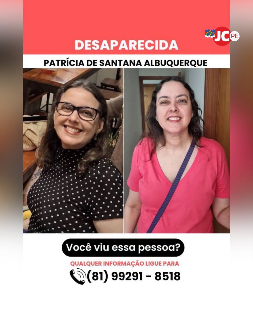 Família procura por mulher de 54 anos desaparecida após sair de hotel no Recife Família procura por mulher de 54 anos desaparecida após sair de hotel no Recife