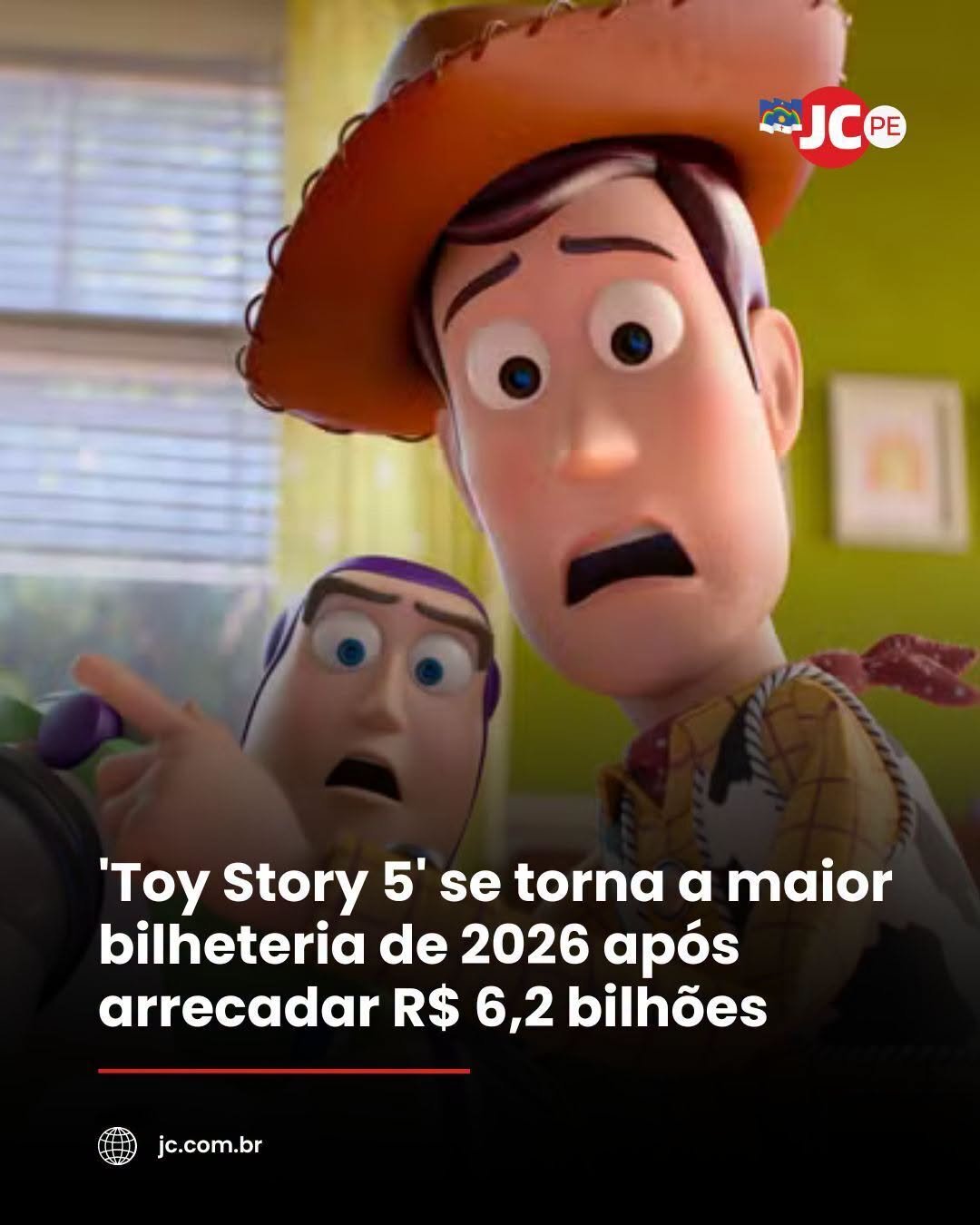 Toy Story 5′ se torna a maior bilheteria de 2026 após arrecadar R$ 6,2 bilhões Toy Story 5′ se torna a maior bilheteria de 2026 após arrecadar R$ 6,2 bilhões