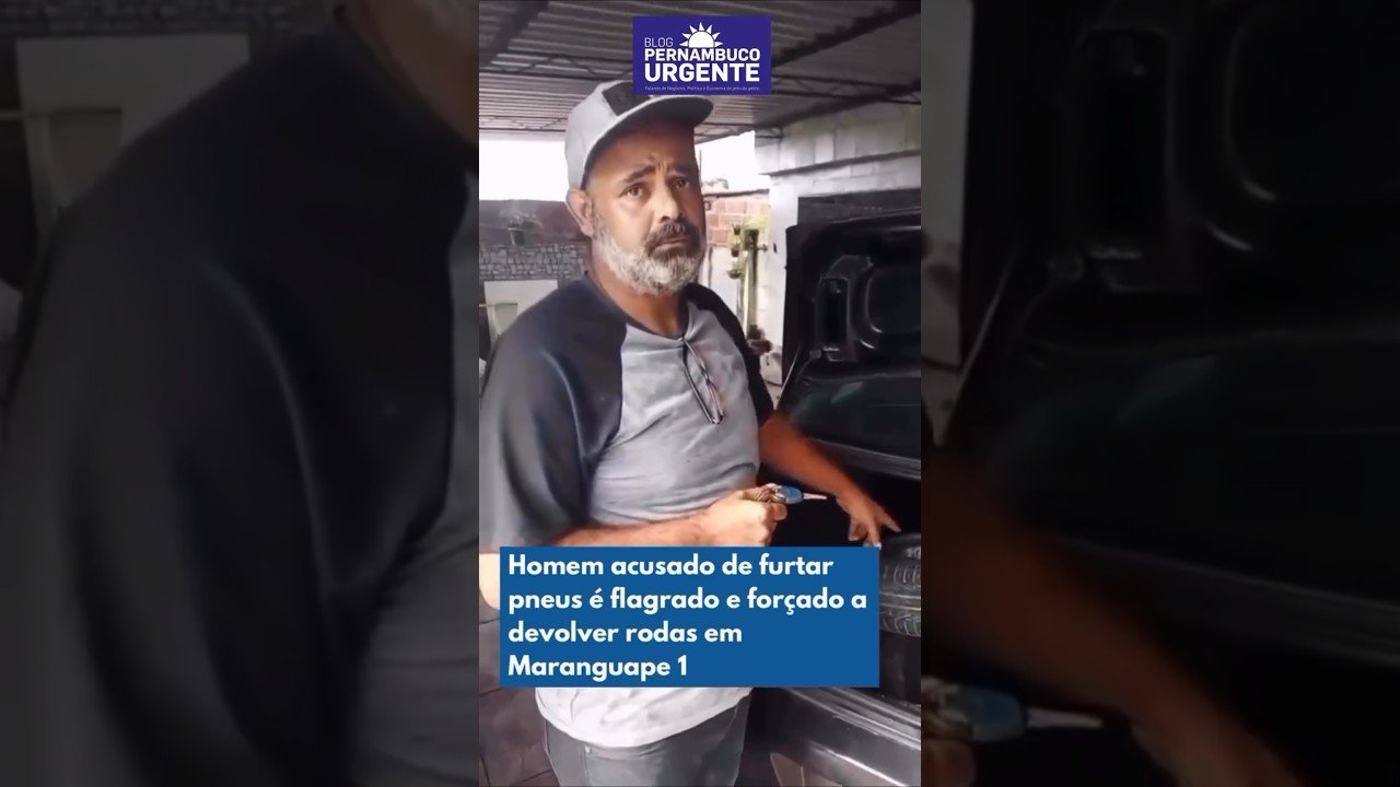 Homem acusado de furtar pneus é flagrado e forçado a devolver rodas em Maranguape 1 em Paulista-PE