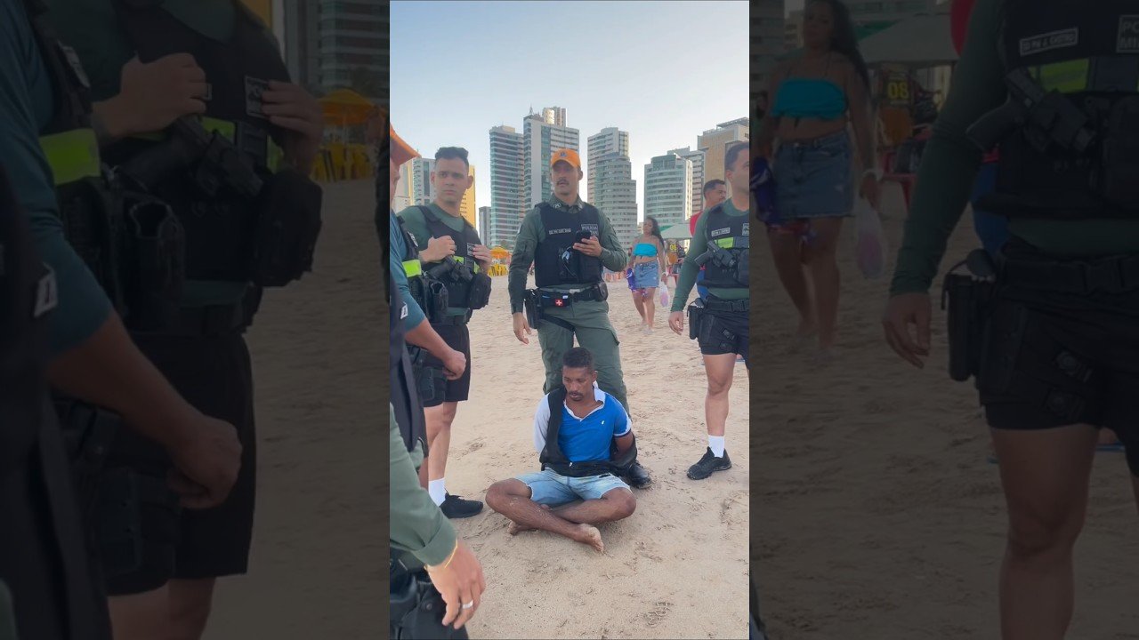 Laranjinhas prenderam em flagrante assaltante que estava tocando o terror na praia do Pina em Recife