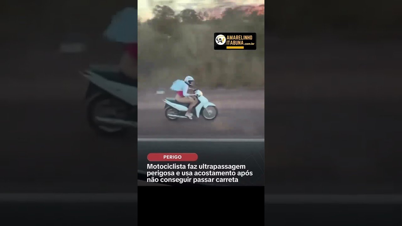 Motociclista é flagrada ultrapassado carreta pelo acostamento na contramão!