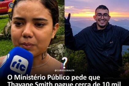 O Ministério Público pede que Thayane Smith pague cerca de 10 mil reais aos bombeiros pelos gastos das buscas por Roberto Farias Tomaz, que ficou desaparecido por cinco dias no Pico Paraná