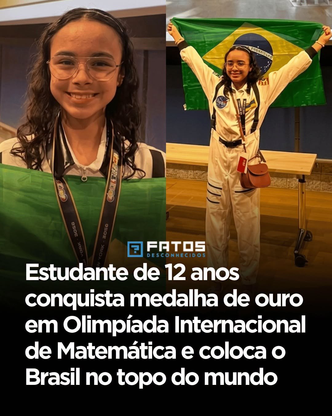 Estudante de 12 anos conquista medalha de ouro em Olimpíada Internacional de Matemática e coloca o Brasil no topo do mundo Estudante de 12 anos conquista medalha de ouro em Olimpíada Internacional de Matemática e coloca o Brasil no topo do mundo