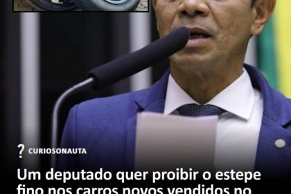 Um deputado quer proibir o estepe fino nos carros novos vendidos no Brasil e tornar obrigatório o estepe igual aos outros pneus.