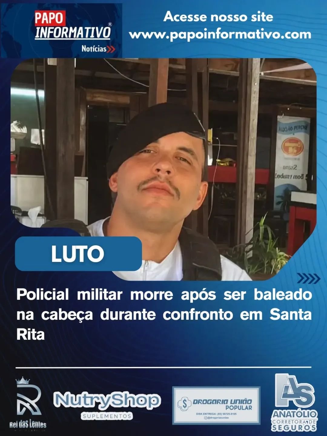 Policial militar morre após ser baleado na cabeça durante confronto em Santa Rita Policial militar morre após ser baleado na cabeça durante confronto em Santa Rita