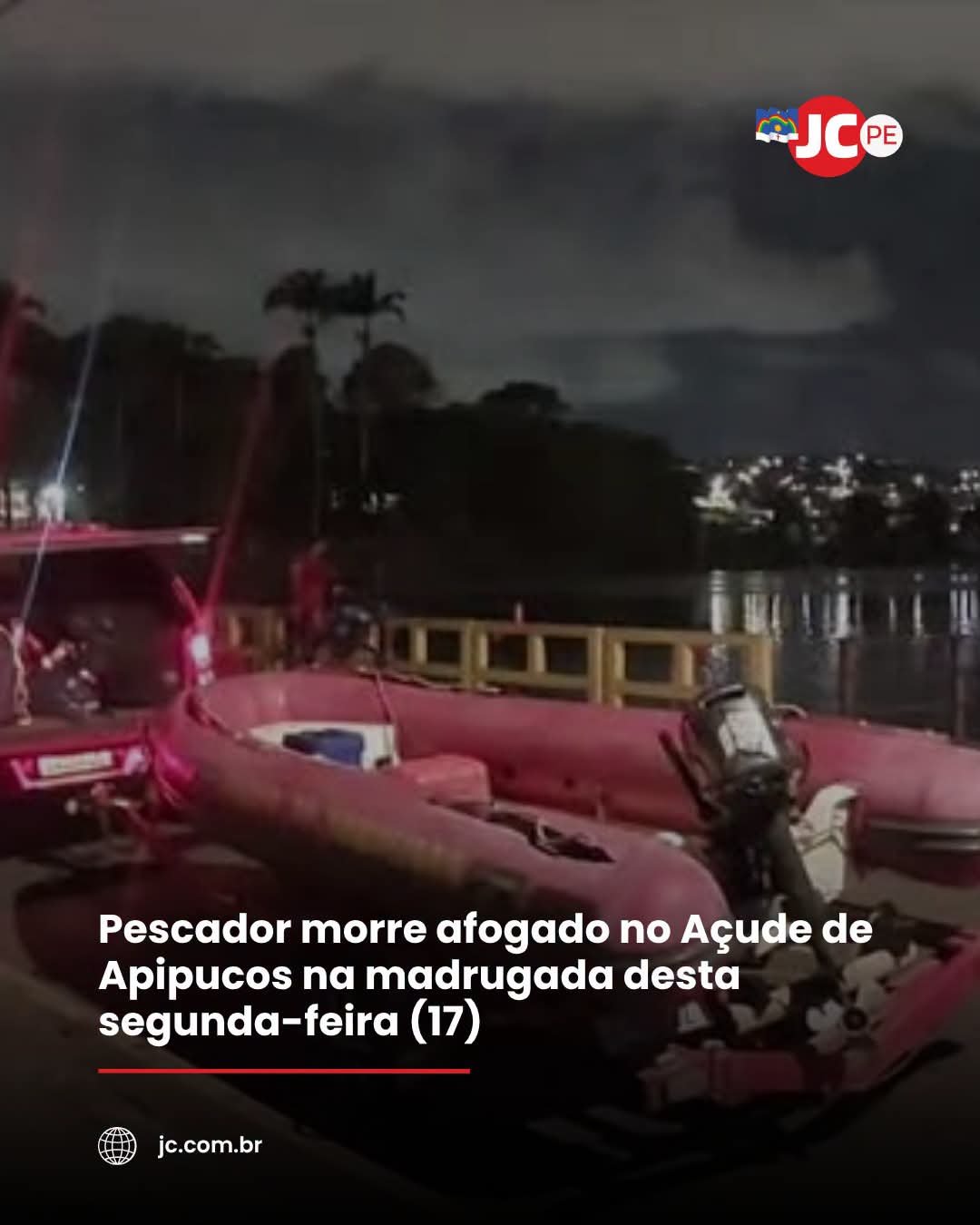 Pescador morre afogado no Açude de Apipucos na madrugada desta segunda-feira (17) Pescador morre afogado no Açude de Apipucos na madrugada desta segunda-feira (17)
