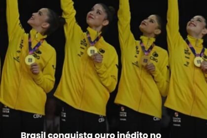 Brasil conquista ouro inédito no Mundial de ginástica rítmica com maior nota do ano