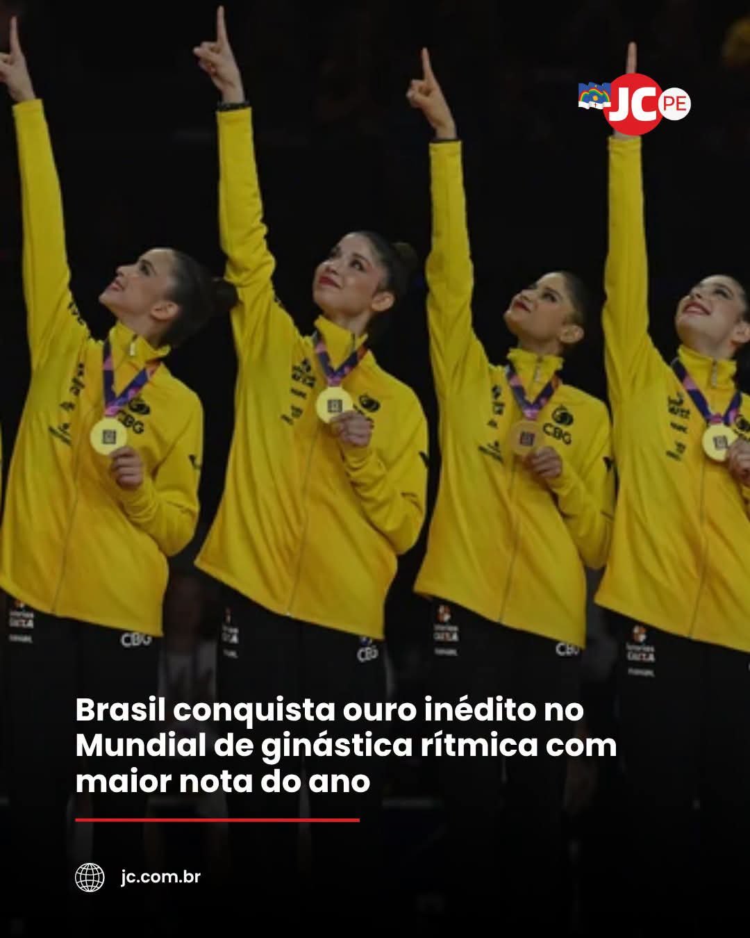 Brasil conquista ouro inédito no Mundial de ginástica rítmica com maior nota do ano