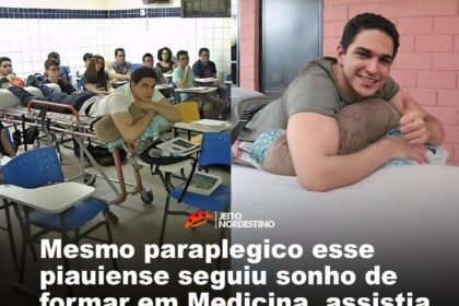 Mesmo paraplegico esse piauiense seguiu sonho de formar em Medicina, assistia às aulas de bruços em uma maca, após ser baleado ao tentar separar uma briga