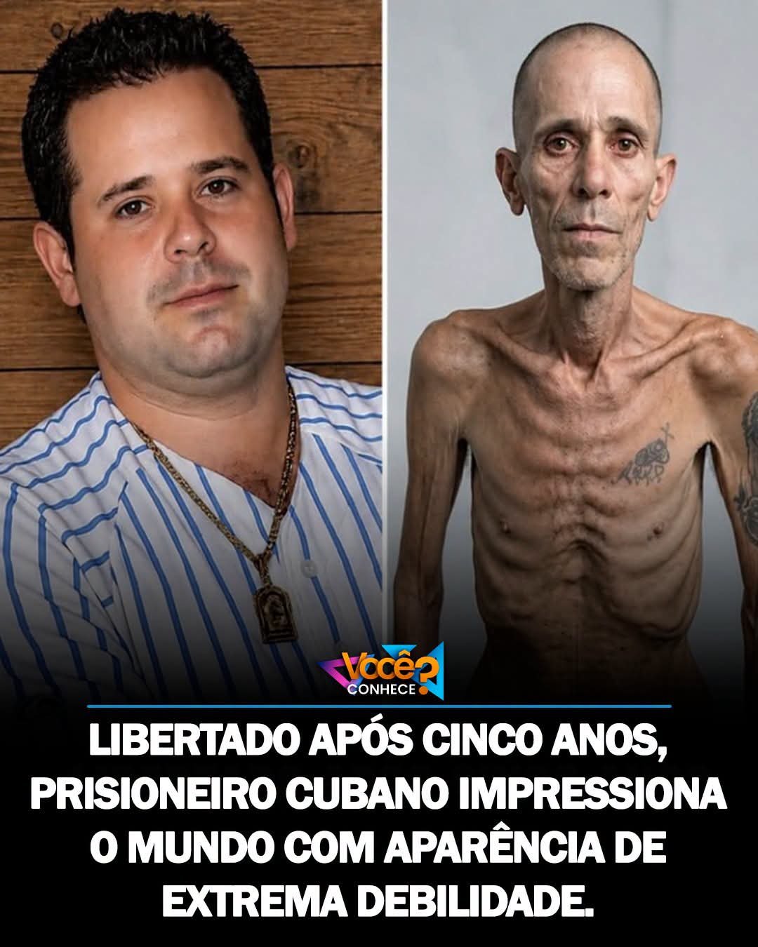 LIBERTADO APÓS CINCO ANOS, PRISIONEIRO CUBANO IMPRESSIONA O MUNDO COM APARÊNCIA DE EXTREMA DEBILIDADE. LIBERTADO APÓS CINCO ANOS, PRISIONEIRO CUBANO IMPRESSIONA O MUNDO COM APARÊNCIA DE EXTREMA DEBILIDADE.