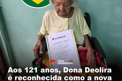 Aos 121 anos, Dona Deolira é reconhecida como a nova mulher mais idosa do Brasil, “Ela só gosta de coxinha e guaraná”, diz a neta