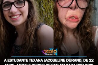 ESTUDANTE TEXANA JACQUELINE DURAND, DE 22 ANOS, ANTES E DEPOIS DE SER ATACADA POR DOIS CÃES DOS QUAIS CUIDAVA. OS ANIMAIS ARRANCARAM E COMERAM SUAS ORELHAS, NARIZ, LÁBIOS E GRANDE PARTE DO ROSTO ABAIXO DOS OLHOS. ELA SOFREU MAIS DE 800 MORDIDAS E FICOU PERMANENTEMENTE DESFIGURADA. ESTUDANTE TEXANA JACQUELINE DURAND, DE 22 ANOS, ANTES E DEPOIS DE SER ATACADA POR DOIS CÃES DOS QUAIS CUIDAVA. OS ANIMAIS ARRANCARAM E COMERAM SUAS ORELHAS, NARIZ, LÁBIOS E GRANDE PARTE DO ROSTO ABAIXO DOS OLHOS. ELA SOFREU MAIS DE 800 MORDIDAS E FICOU PERMANENTEMENTE DESFIGURADA.