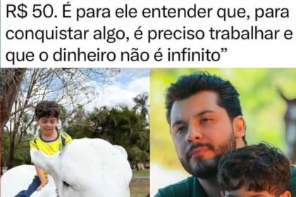 Murilo Huff fala sobre como ensina o filho de 6 anos a lidar com dinheiro: “Levo ele para a fazenda, invento algumas coisas para ele fazer e dou R$ 50. É para ele entender que, para conquistar algo, é preciso trabalhar e que o dinheiro não é infinito Murilo Huff fala sobre como ensina o filho de 6 anos a lidar com dinheiro: “Levo ele para a fazenda, invento algumas coisas para ele fazer e dou R$ 50. É para ele entender que, para conquistar algo, é preciso trabalhar e que o dinheiro não é infinito