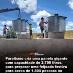 Paraibano cria uma panela gigante com capacidade de 2.700 litros, para preparar uma feijoada festiva para cerca de 1.500 pessoas no interior da Paraíba