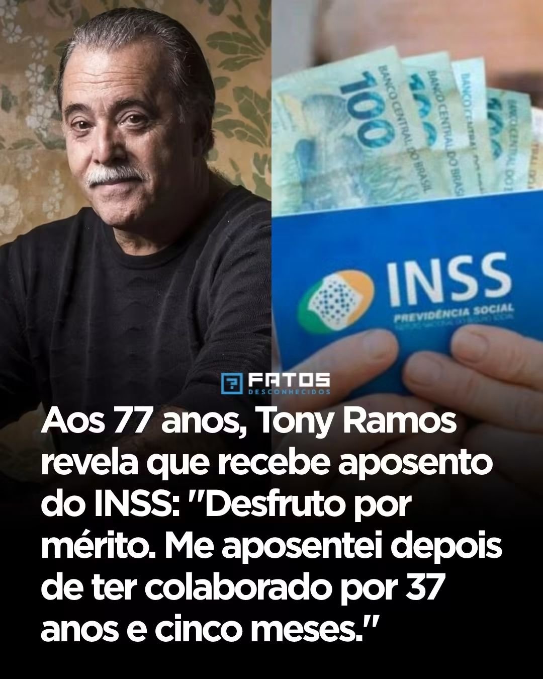 Aos 77 anos, Tony Ramos revela que recebe aposento do INSS: “Desfruto por mérito. Me aposentei depois de ter colaborado por 37 anos e cinco meses.”
