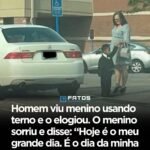 Homem viu menino usando terno e o elogiou. O menino sorriu e disse: “Hoje é o meu grande dia. É o dia da minha adoção.