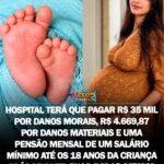 HOSPITAL TERÁ QUE PAGAR R$ 35 MIL POR DANOS MORAIS, R$ 4.669,87 POR DANOS MATERIAIS E UMA PENSÃO MENSAL DE UM SALÁRIO MÍNIMO ATÉ OS 18 ANOS DA CRIANÇA APÓS MULHER ENGRAVIDAR MESMO DEPOIS DE UMA LAQUEADURA HOSPITAL TERÁ QUE PAGAR R$ 35 MIL POR DANOS MORAIS, R$ 4.669,87 POR DANOS MATERIAIS E UMA PENSÃO MENSAL DE UM SALÁRIO MÍNIMO ATÉ OS 18 ANOS DA CRIANÇA APÓS MULHER ENGRAVIDAR MESMO DEPOIS DE UMA LAQUEADURA